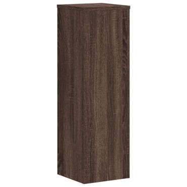 vidaXL Βάσεις Φυτών 2 Τεμ. Καφέ Δρυς 25x25x80 εκ. Επεξεργασμένο Ξύλο