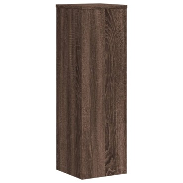 vidaXL Βάσεις Φυτών 2 Τεμ. Καφέ Δρυς 25x25x80 εκ. Επεξεργασμένο Ξύλο