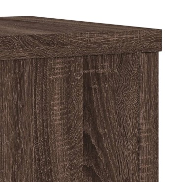 vidaXL Βάσεις Φυτών 2 Τεμ. Καφέ Δρυς 25x25x80 εκ. Επεξεργασμένο Ξύλο