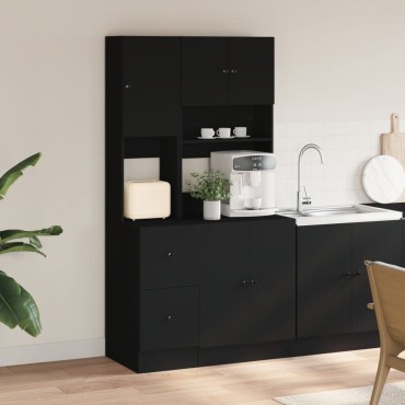 vidaXL Στήλη Κουζίνας Μαύρη 95x50x180cm από Επεξεργασμένο Ξύλο