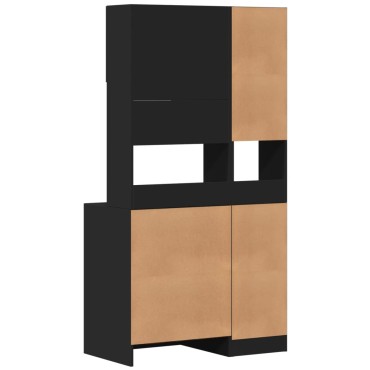 vidaXL Στήλη Κουζίνας Μαύρη 95x50x180cm από Επεξεργασμένο Ξύλο