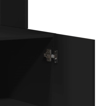 vidaXL Στήλη Κουζίνας Μαύρη 95x50x180cm από Επεξεργασμένο Ξύλο