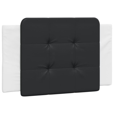 vidaXL Κρεβάτι με Στρώμα Μαύρο/Λευκό 90x190 εκ. από Συνθετικό Δέρμα