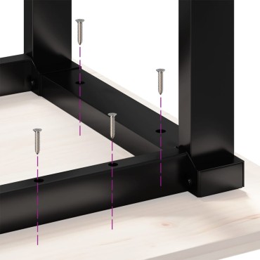 vidaXL Πόδια Τραπεζαρίας σε Σχήμα «Ο» 160x80x73cm Ατσάλι 1 τεμ.