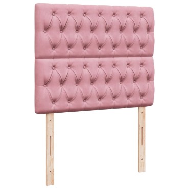 vidaXL Κρεβάτι Boxspring με Στρώμα Ροζ 120x200cm Βελούδινο 1 τεμ. - Μονό