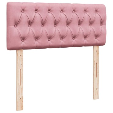 vidaXL Κρεβάτι Boxspring με Στρώμα Ροζ 120x200cm Βελούδινο 1 τεμ. - Μονό