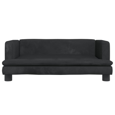 vidaXL Καναπές Παιδικός Μαύρο 80x45x30cm από Βελούδο 1 τεμ.