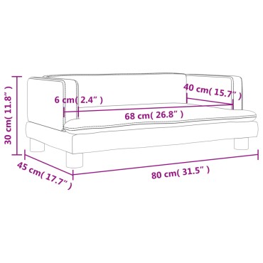 vidaXL Καναπές Παιδικός Μαύρο 80x45x30cm από Βελούδο 1 τεμ.
