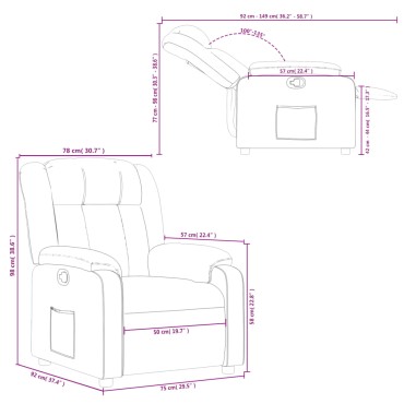 vidaXL Πολυθρόνα Ανακλινόμενη Taupe Υφασμάτινη 78x92x98cm 1 τεμ.