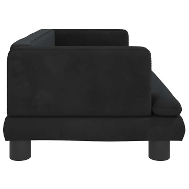 vidaXL Κρεβάτι Σκύλου Μαύρο 80 x 45 x 30 εκ. Βελούδινο