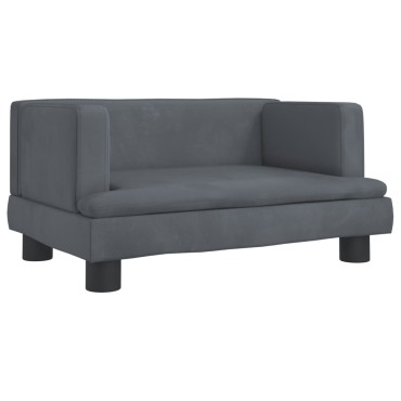 vidaXL Καναπές Παιδικός Σκούρο Γκρι 60x40x30cm από Βελούδο 1 τεμ.