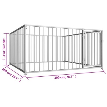 vidaXL Κλουβί Σκύλου Εξωτερικού Χώρου 200 x 200 x 100 εκ.