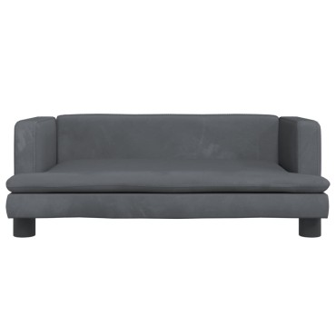 vidaXL Καναπές Παιδικός Σκούρο Γκρι 80x45x30cm από Βελούδο 1 τεμ.