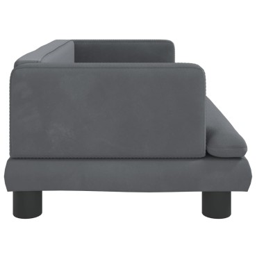 vidaXL Καναπές Παιδικός Σκούρο Γκρι 80x45x30cm από Βελούδο 1 τεμ.