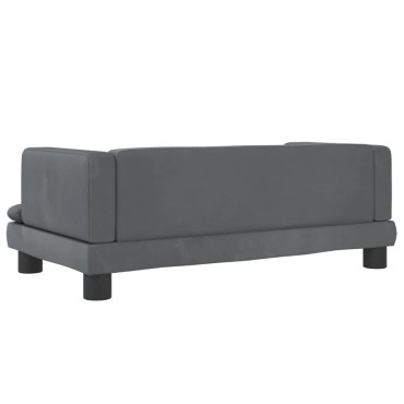 vidaXL Καναπές Παιδικός Σκούρο Γκρι 80x45x30cm από Βελούδο 1 τεμ.