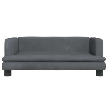 vidaXL Κρεβάτι Σκύλου Σκούρο Γκρι 80 x 45 x 30 εκ. Βελούδινο