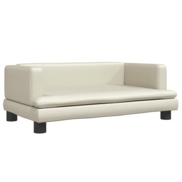 vidaXL Καναπές Παιδικός Κρεμ 80x45x30cm από Συνθετικό Δέρμα 1 τεμ.