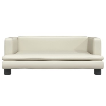 vidaXL Καναπές Παιδικός Κρεμ 80x45x30cm από Συνθετικό Δέρμα 1 τεμ.