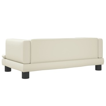 vidaXL Καναπές Παιδικός Κρεμ 80x45x30cm από Συνθετικό Δέρμα 1 τεμ.
