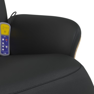 vidaXL Πολυθρόνα Μασάζ Ανακλινόμενη με Υποπόδιο Μαύρη Συνθετικό Δέρμα 79x87x104,5cm 1 τεμ.