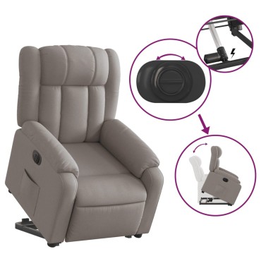 vidaXL Πολυθρόνα Ηλεκτρική Ανακλ.Taupe Υφασμάτινη 78x92x98cm 1 τεμ.