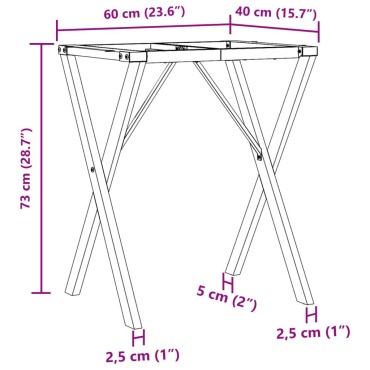 vidaXL Πόδια Τραπεζαρίας σε Σχήμα «Χ» 60x40x73cm Ατσάλι 1 τεμ.
