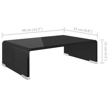 vidaXL Βάση Τηλεόρασης/Οθόνης Μαύρη 40x25x11cm Γυάλινη