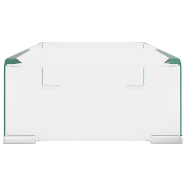 vidaXL Βάση Τηλεόρασης/Οθόνης Διάφανη 40x25x11cm Γυάλινη