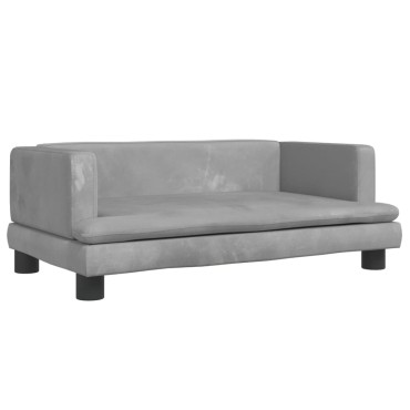vidaXL Καναπές Παιδικός Ανοιχτό Γκρι 80x45x30cm από Βελούδο 1 τεμ.