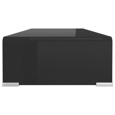 vidaXL Βάση Τηλεόρασης/Οθόνης Μαύρη 70x30x13cm Γυάλινη