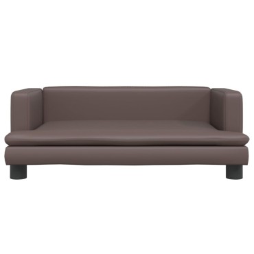 vidaXL Καναπές Παιδικός Καφέ 80x45x30cm από Συνθετικό Δέρμα 1 τεμ.