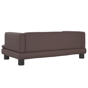 vidaXL Καναπές Παιδικός Καφέ 80x45x30cm από Συνθετικό Δέρμα 1 τεμ.