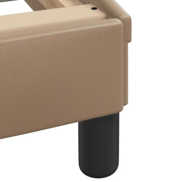 vidaXL Κρεβάτι με Στρώμα Καπουτσίνο 90x190 εκ. από Συνθετικό. Δέρμα