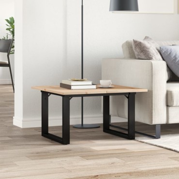 vidaXL Τραπεζάκι Σαλονιού Πλαίσιο Ο 60x60x40cm Μασίφ Πεύκο/Ατσάλι