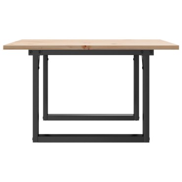 vidaXL Τραπεζάκι Σαλονιού Πλαίσιο Ο 60x60x40cm Μασίφ Πεύκο/Ατσάλι