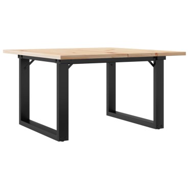 vidaXL Τραπεζάκι Σαλονιού Πλαίσιο Ο 60x60x40cm Μασίφ Πεύκο/Ατσάλι