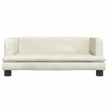 vidaXL Καναπές Παιδικός κρεμ 80x45x30cm από Βελούδο 1 τεμ.
