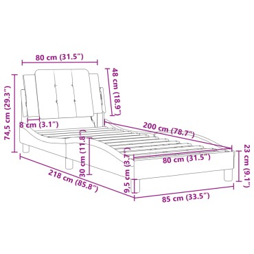 vidaXL Πλαίσιο Κρεβατιού με Κεφαλάρι Καφέ 80x200 εκ. Συνθετικό Δέρμα