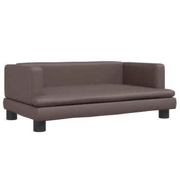 vidaXL Κρεβάτι Σκύλου Καφέ 80 x 45 x 30 εκ. από Συνθετικό Δέρμα