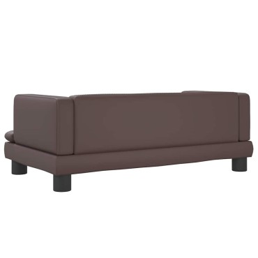vidaXL Κρεβάτι Σκύλου Καφέ 80 x 45 x 30 εκ. από Συνθετικό Δέρμα