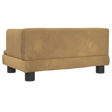 vidaXL Καναπές Παιδικός Καφέ 60x40x30cm από Βελούδο 1 τεμ.