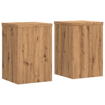 vidaXL Βάσεις Φυτών 2 τεμ. Αρτισιανή Δρυς 25x25x35 εκ. Επεξ. Ξύλο