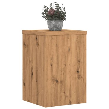 vidaXL Βάσεις Φυτών 2 τεμ. Αρτισιανή Δρυς 25x25x35 εκ. Επεξ. Ξύλο