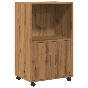 vidaXL Ντουλάπι Τροχήλατο Αρτισιανή Δρυς 55x40x91cm από Επεξ. Ξύλο 1 τεμ.
