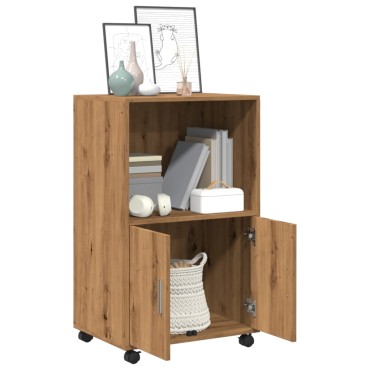 vidaXL Ντουλάπι Τροχήλατο Αρτισιανή Δρυς 55x40x91cm από Επεξ. Ξύλο 1 τεμ.