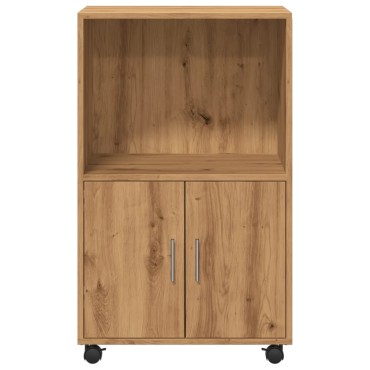 vidaXL Ντουλάπι Τροχήλατο Αρτισιανή Δρυς 55x40x91cm από Επεξ. Ξύλο 1 τεμ.