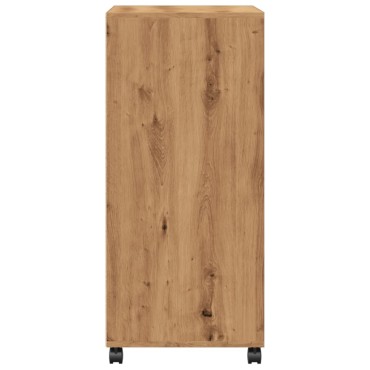 vidaXL Ντουλάπι Τροχήλατο Αρτισιανή Δρυς 55x40x91cm από Επεξ. Ξύλο 1 τεμ.