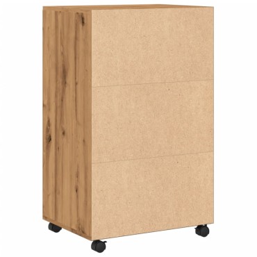 vidaXL Ντουλάπι Τροχήλατο Αρτισιανή Δρυς 55x40x91cm από Επεξ. Ξύλο 1 τεμ.