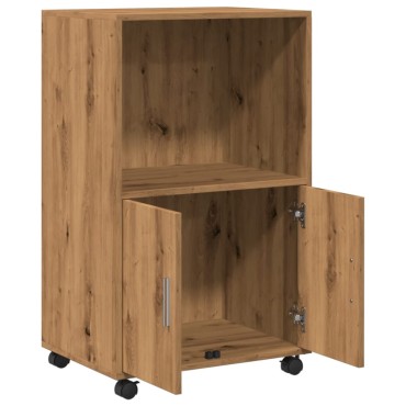 vidaXL Ντουλάπι Τροχήλατο Αρτισιανή Δρυς 55x40x91cm από Επεξ. Ξύλο 1 τεμ.
