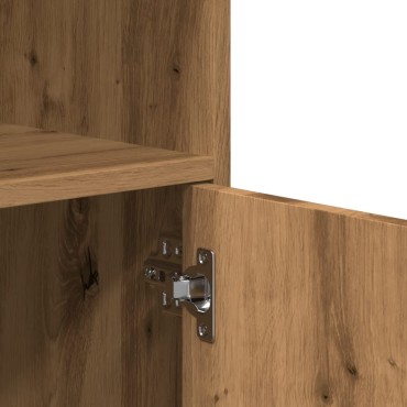 vidaXL Ντουλάπι Τροχήλατο Αρτισιανή Δρυς 55x40x91cm από Επεξ. Ξύλο 1 τεμ.